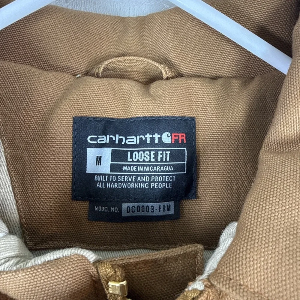 Carhartt Men Loose fit Duck Insulated Traditional FR Quick Coat Brown Med $269